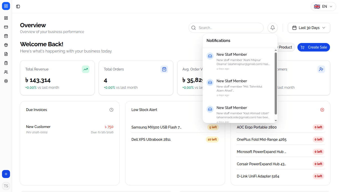 POS Dashboard