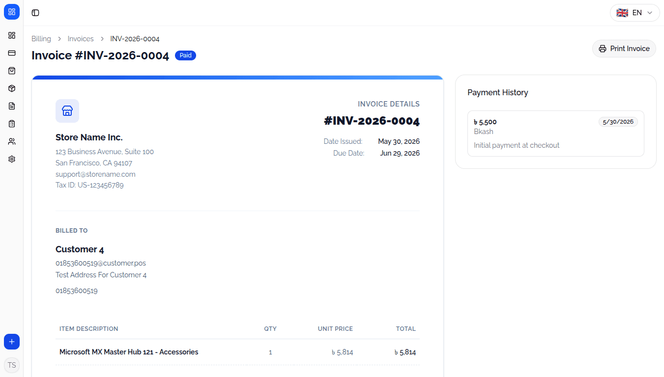 Invoice Details